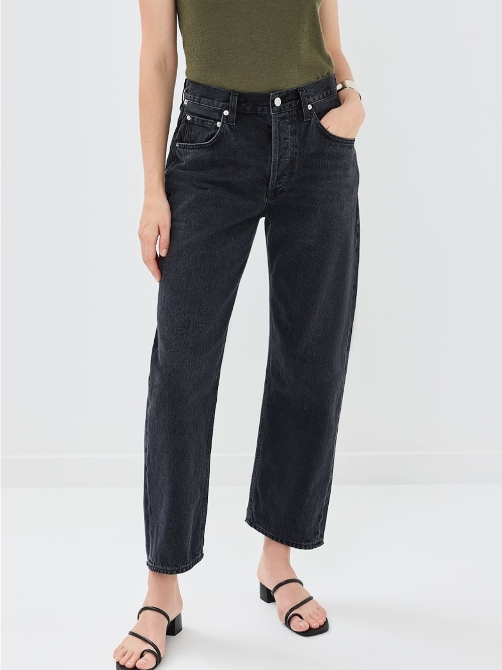 Citizens of Humanity Dahlia Bow Leg Baby Roll Jeans in Stonington